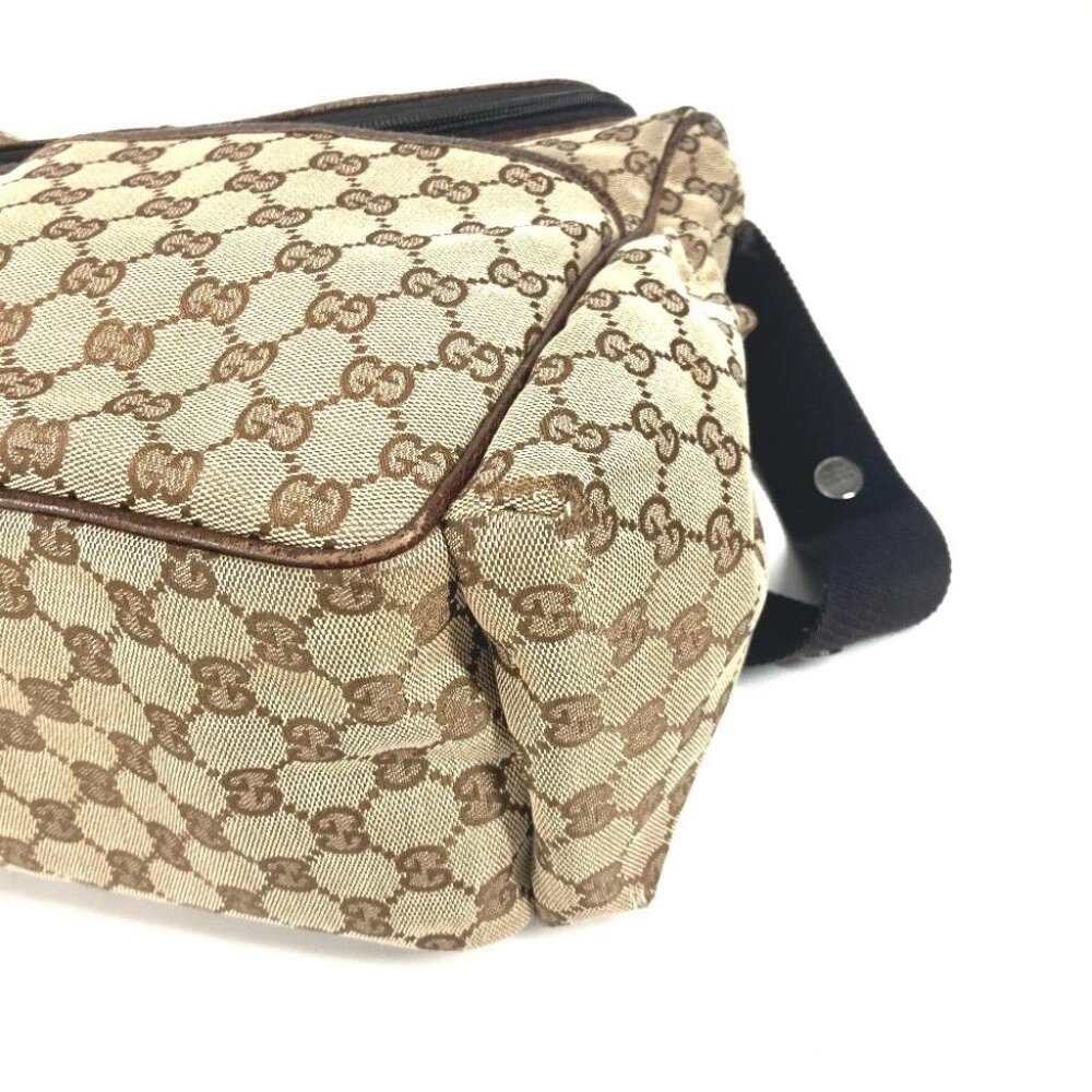 GUCCI 123326 Mother's Bag Crossbody Shoulder Bag Canvas/Leather Beige/Dark brown - Picture 6 of 16